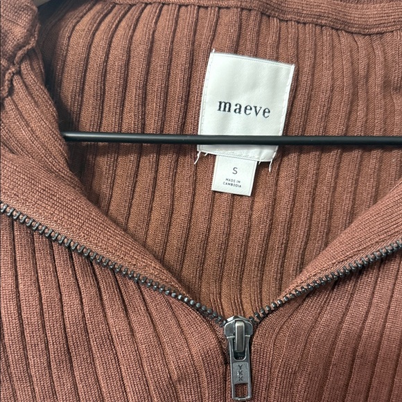 Maeve Chestnut Ribbed Knit Sweater - Picture 2 of 3